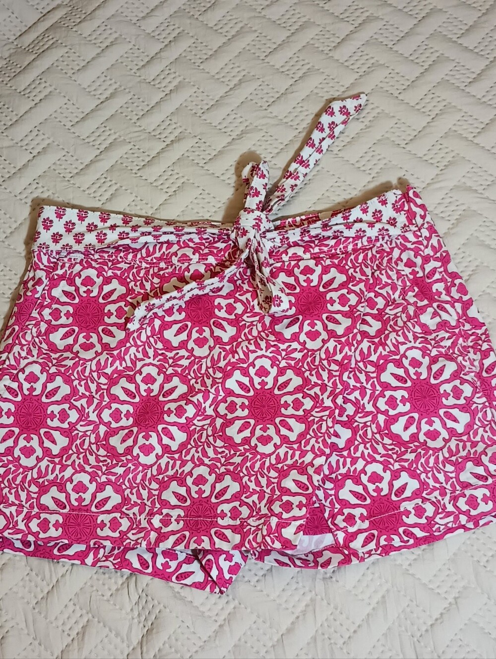 Vineyard Vines Pink Floral Print Tie-Waist Skort 0